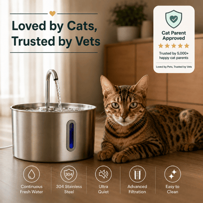 Purrspring - Stainless Steel Cat Water Fountain