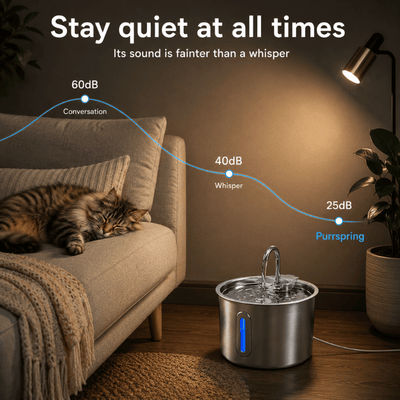 Purrspring - Stainless Steel Cat Water Fountain