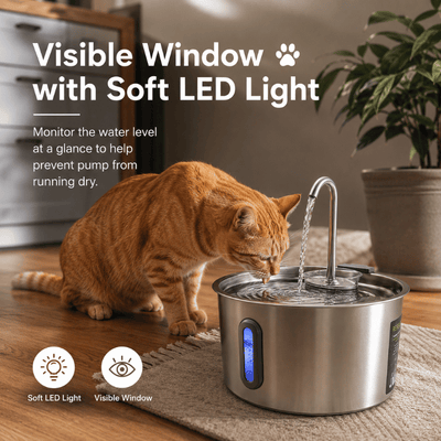 Purrspring - Stainless Steel Cat Water Fountain