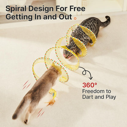 Interactive Spiral Spring Cat Tunnel