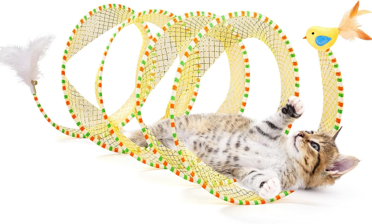 Interactive Spiral Spring Cat Tunnel