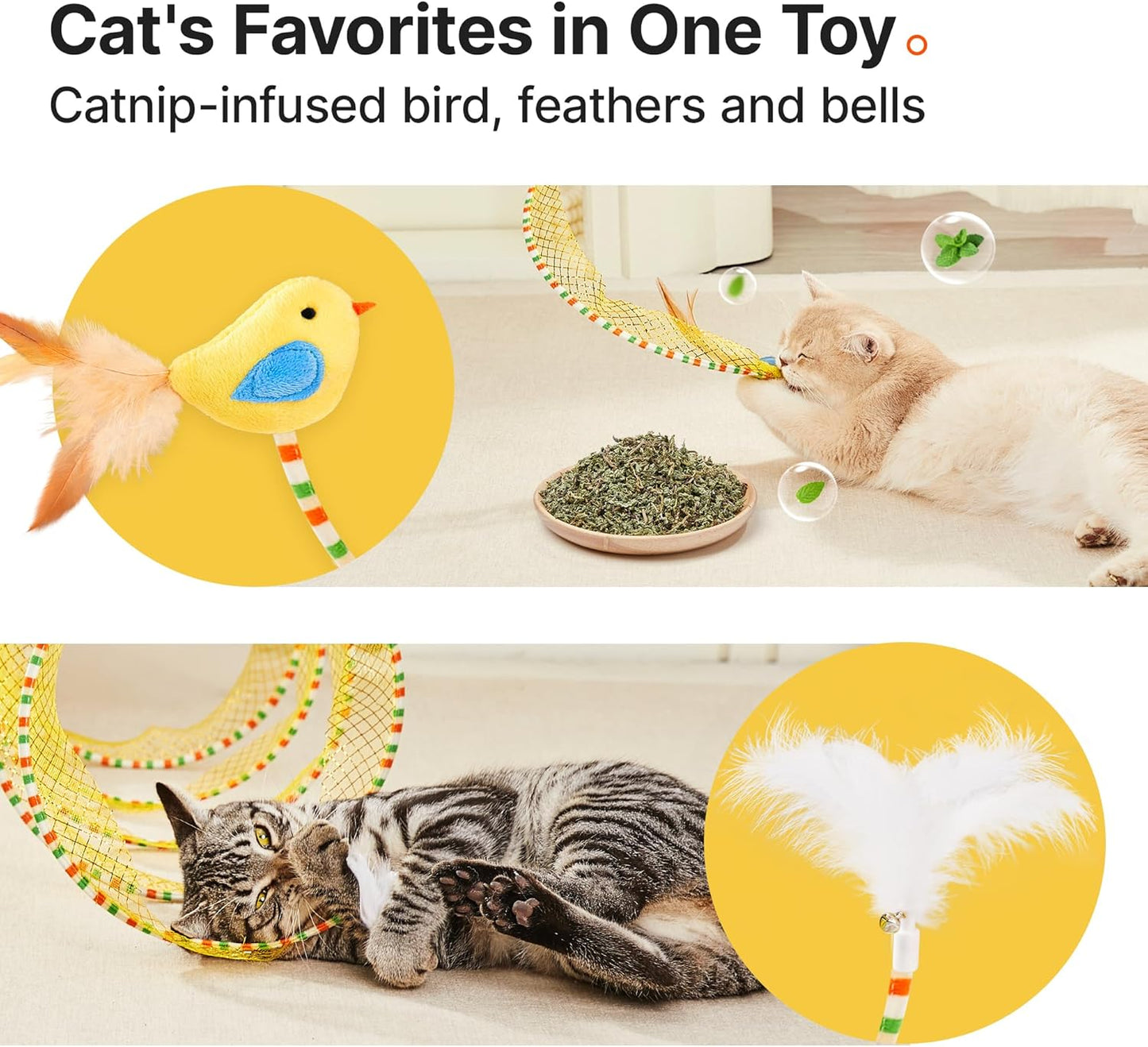 Interactive Spiral Spring Cat Tunnel