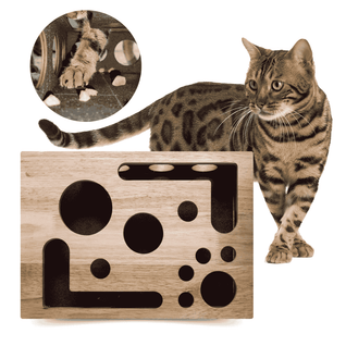 Cat Puzzle Feeder & Nail File Board